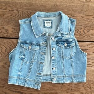 Light wash denim vest